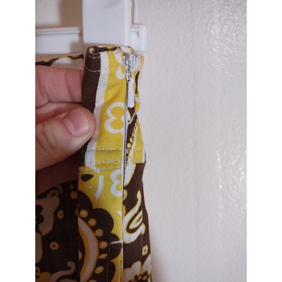 Talbot's Women's 10 Yellow Brown Skirt Geometric Groovy Vintage - Picture 5 of 10